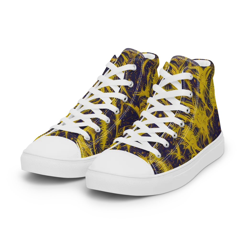 Golden Thornspell on Women's High Top Canvas Shoes — Left Front