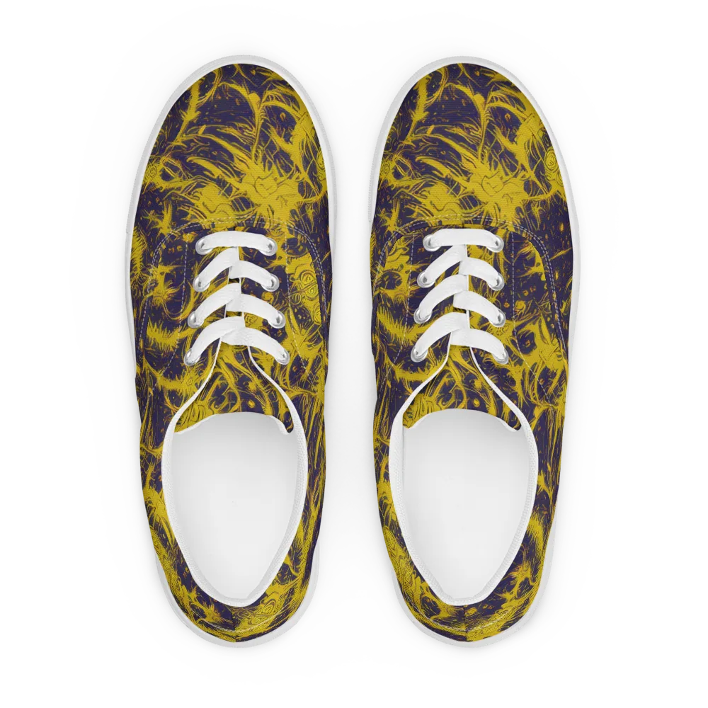 Golden Thornspell on Men's Lace-Up Canvas Shoes — Front