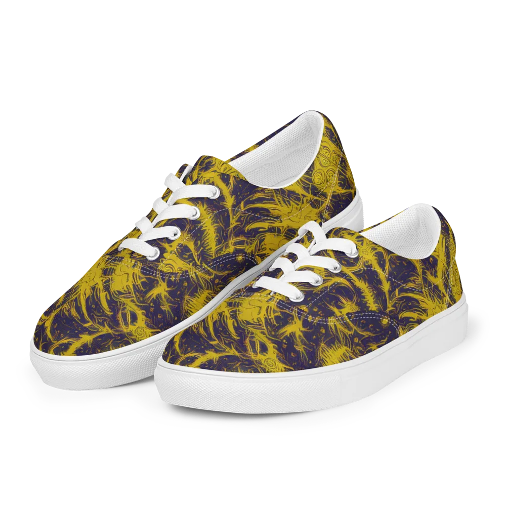 Golden Thornspell on Men's Lace-Up Canvas Shoes — Left Front