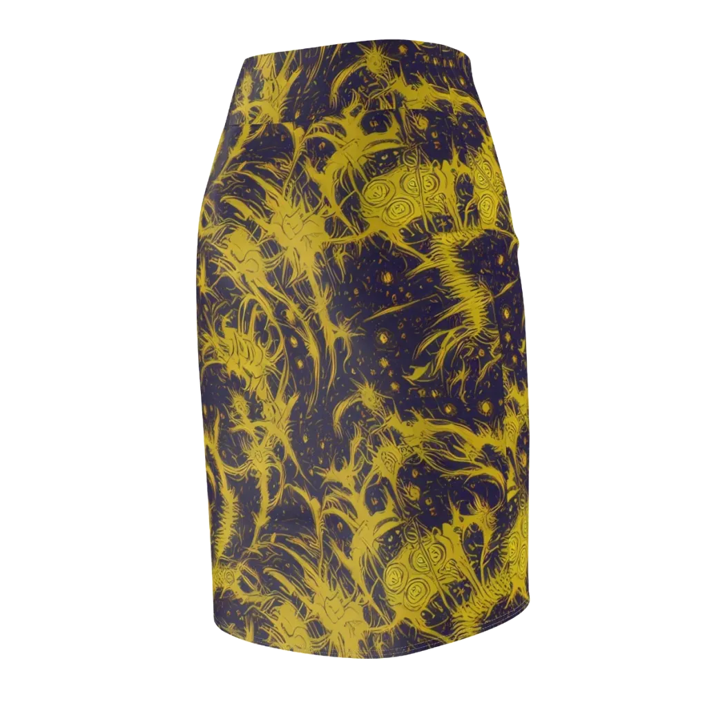 Golden Thornspell on Pencil Skirt — Back Side