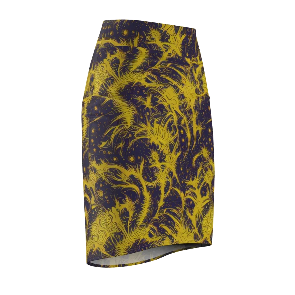 Golden Thornspell on Pencil Skirt — Front Side