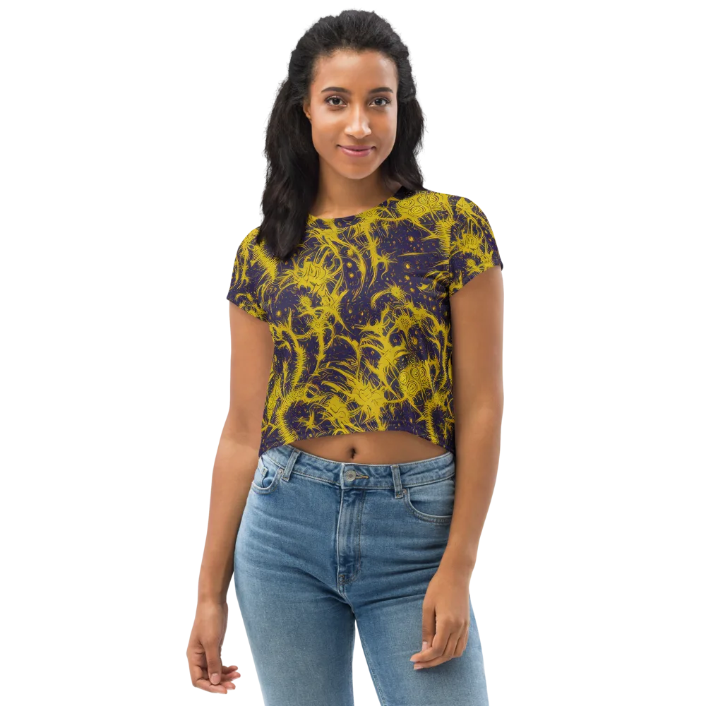 Golden Thornspell on Crop Tee — Front