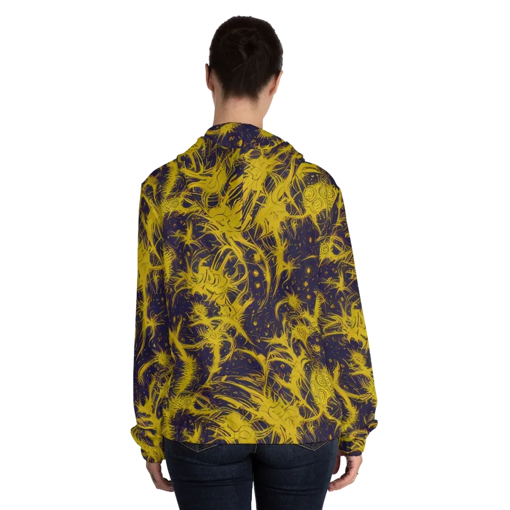 Golden Thornspell on Women's Full-Zip Hoodie — Back On Person