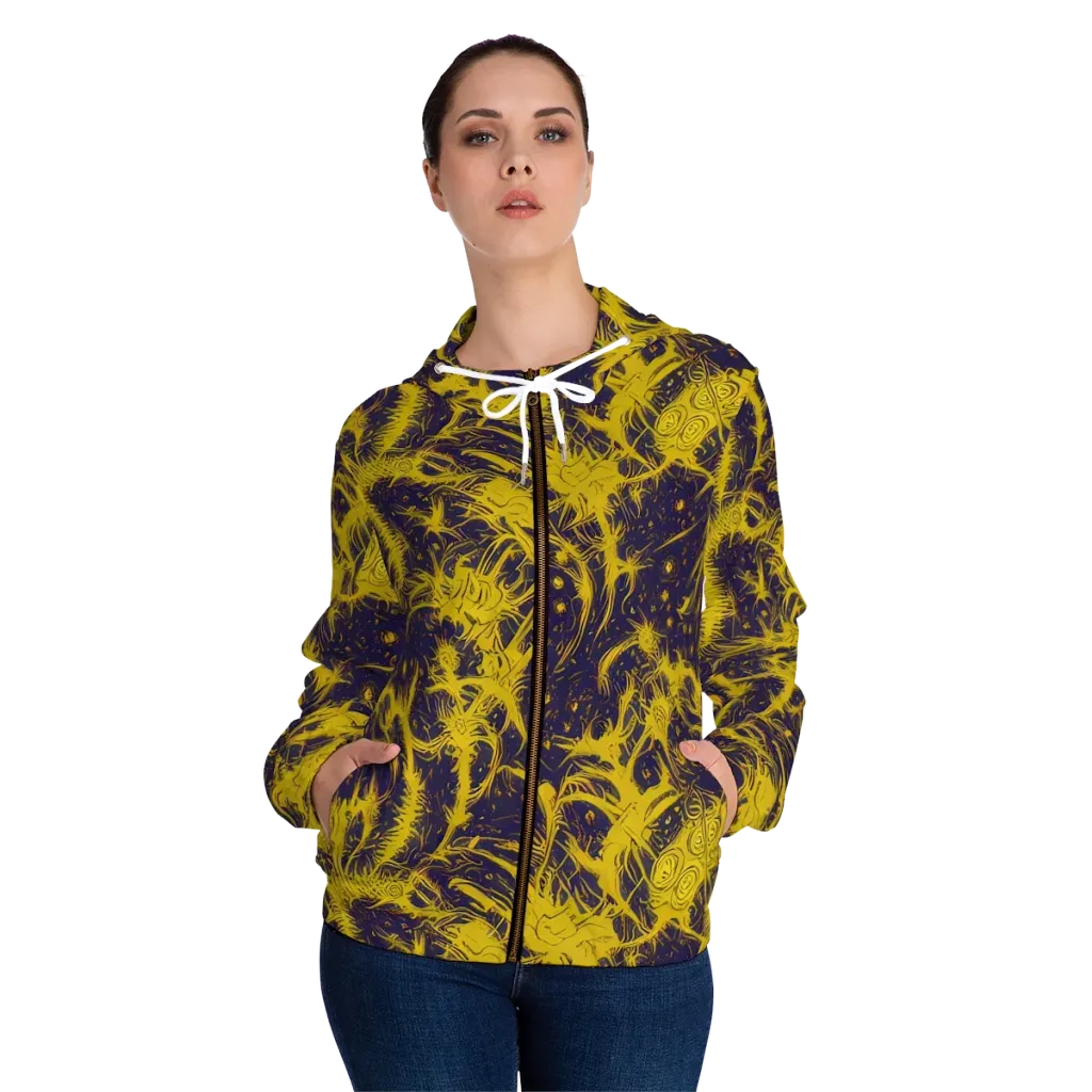 Golden Thornspell on Women's Full-Zip Hoodie — Front On Person