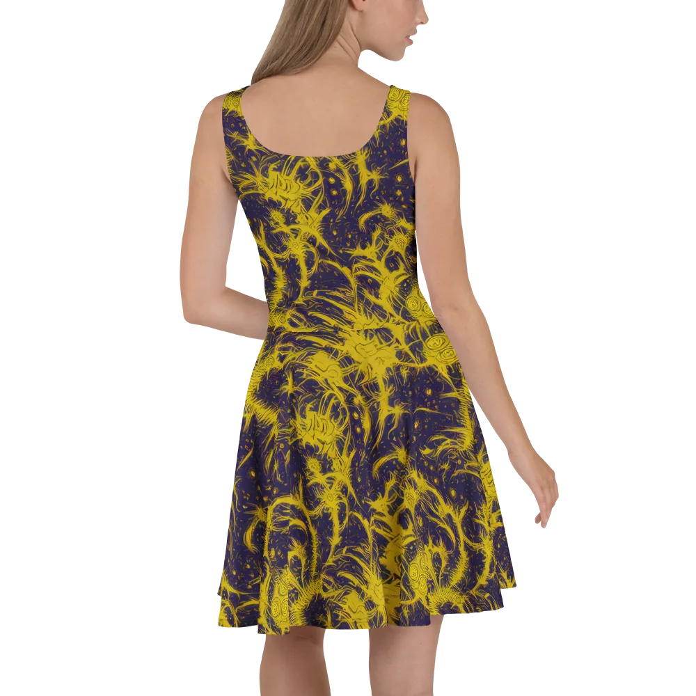 Golden Thornspell on Skater Dress — Back