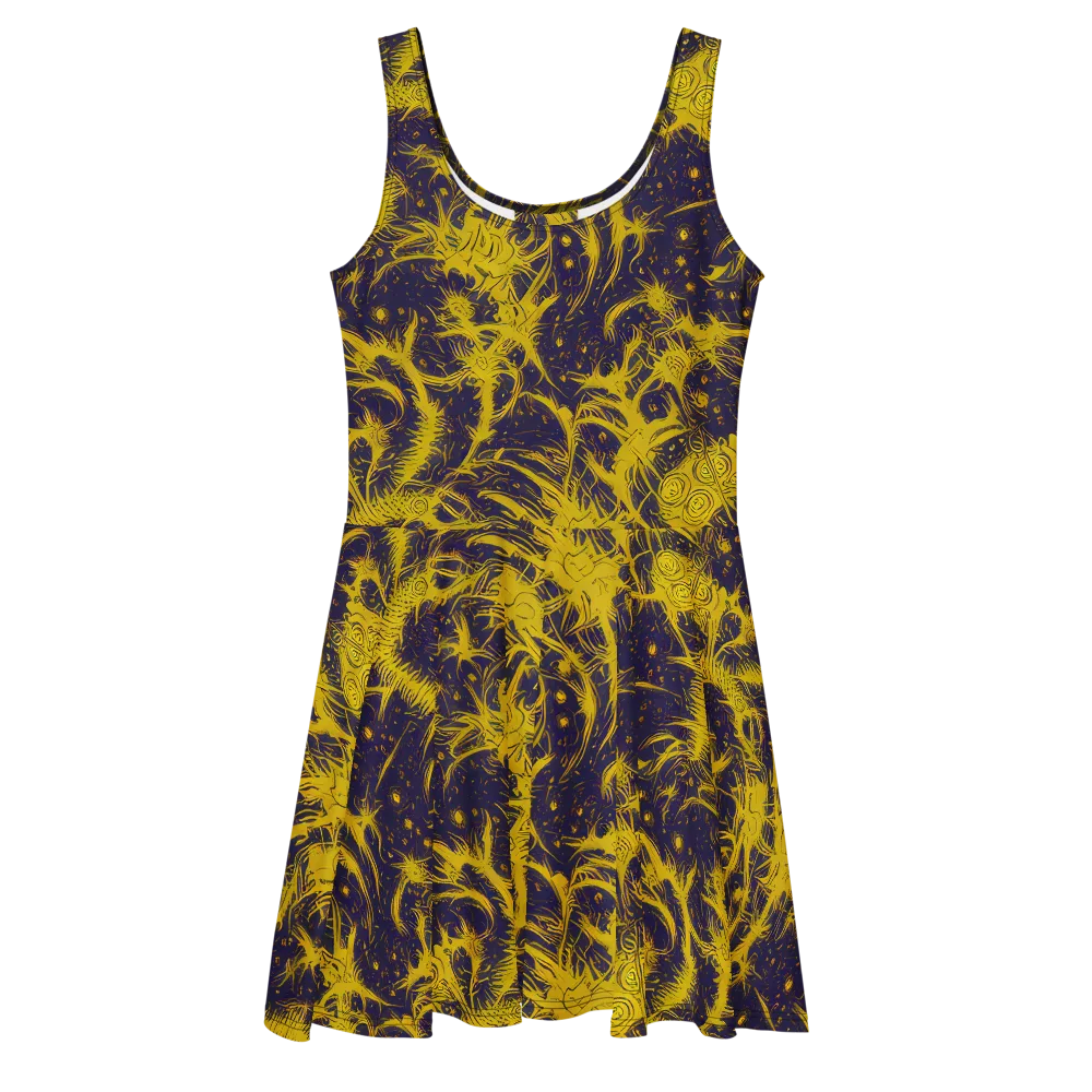 Golden Thornspell on Skater Dress — Front