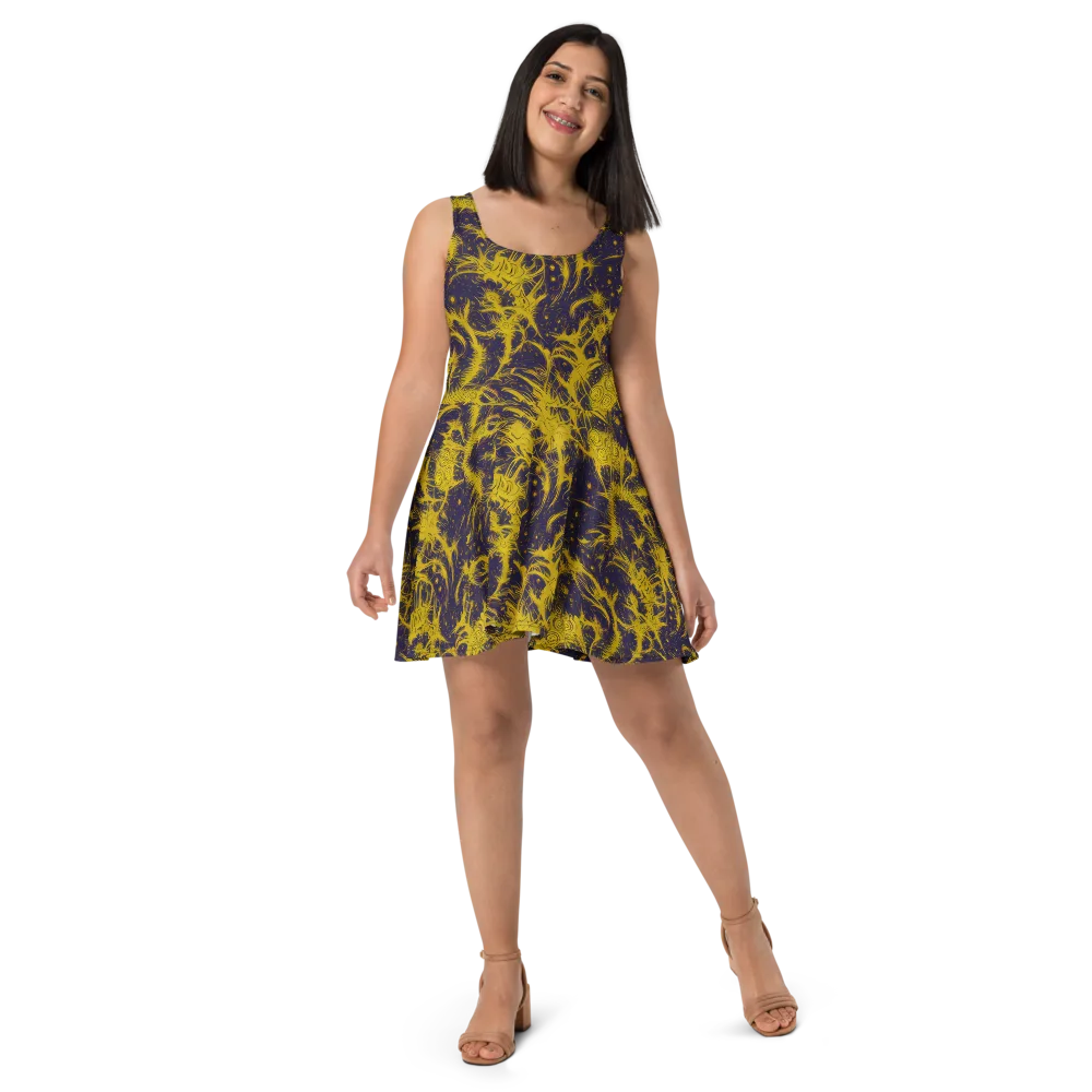 Golden Thornspell on Skater Dress — Front