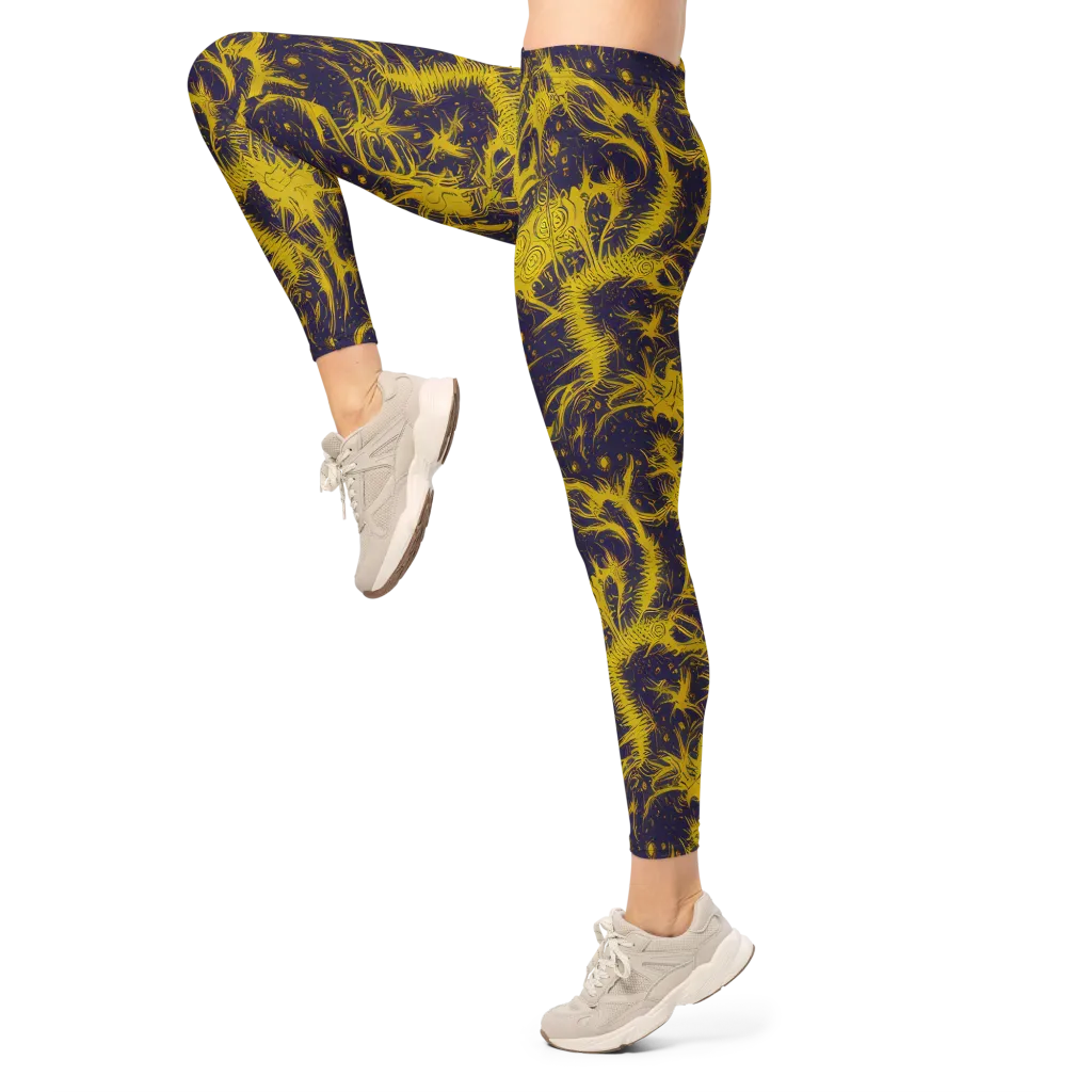 Golden Thornspell on Leggings — Left