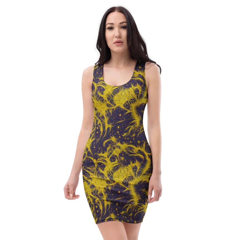 Golden Thornspell on Bodycon Dress — Front