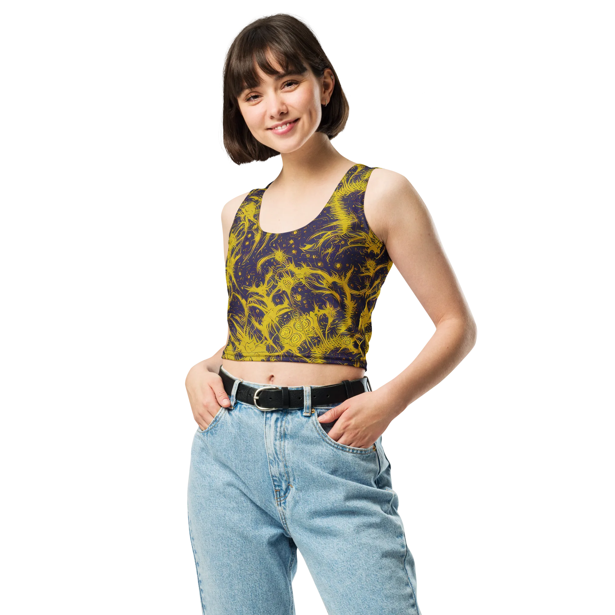 Golden Thornspell on Crop Top — Front