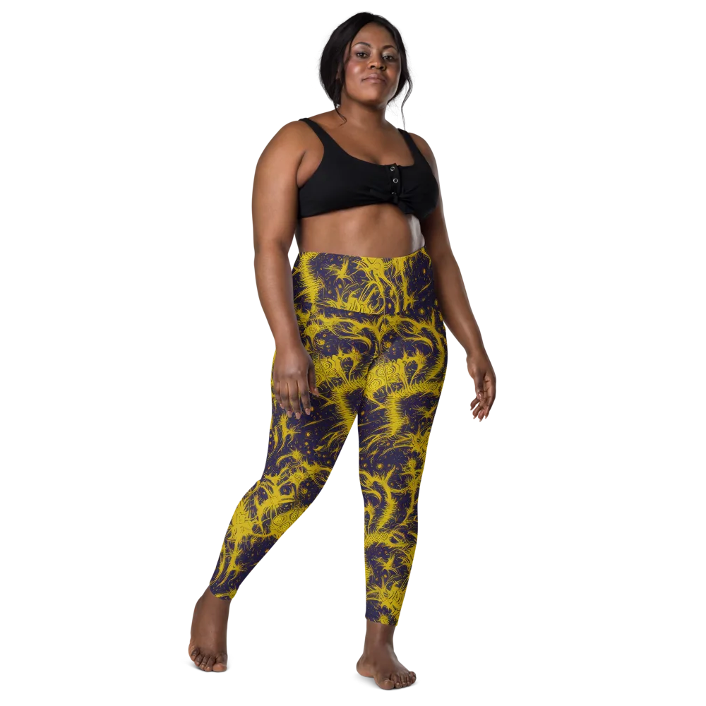 Golden Thornspell on Leggings with Pockets — Front
