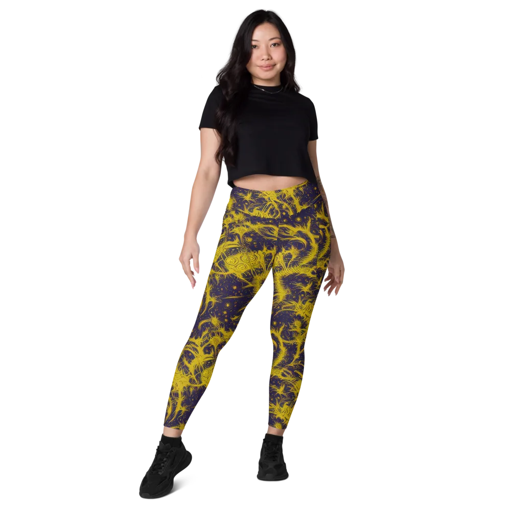Golden Thornspell on Leggings with Pockets — Front