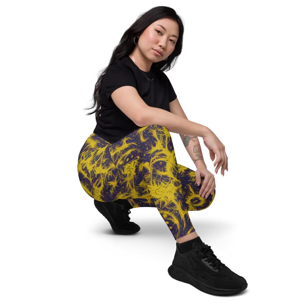 Golden Thornspell on Leggings with Pockets — Right Front