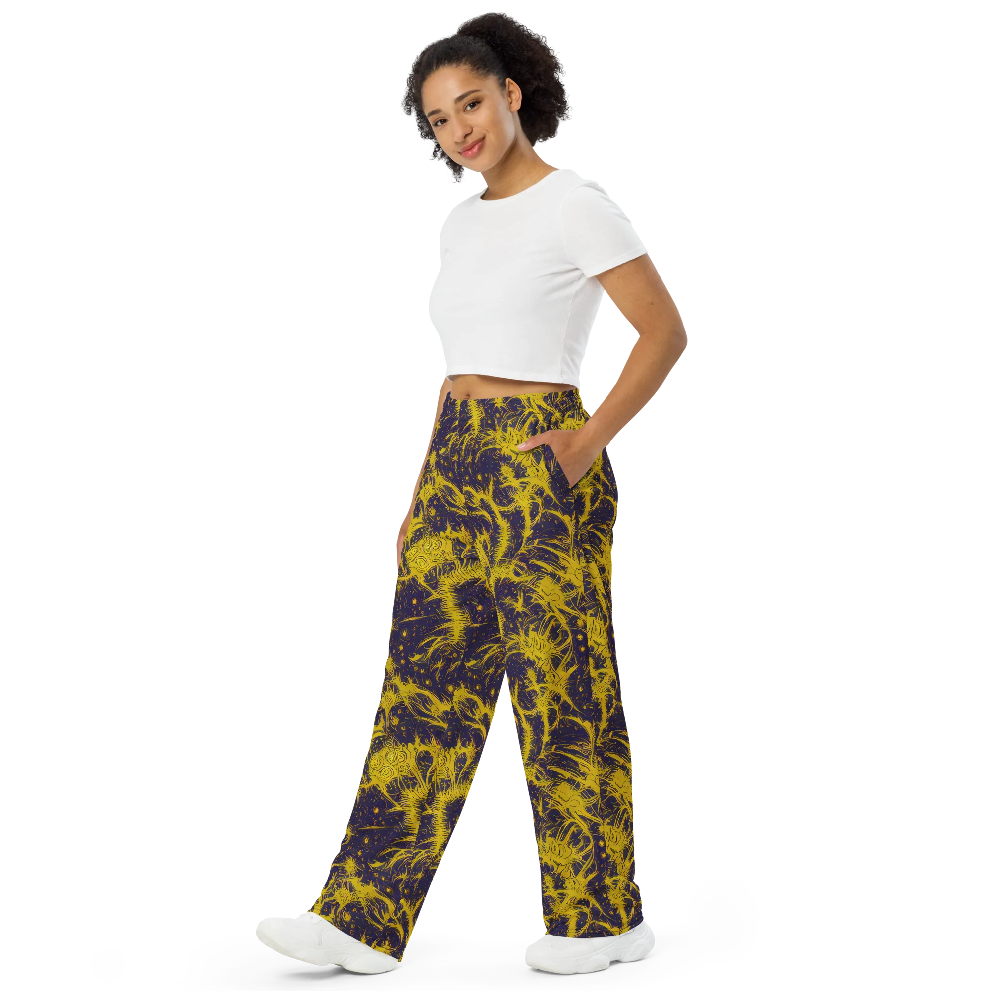 Golden Thornspell on Wide-Leg Pants — Left Front