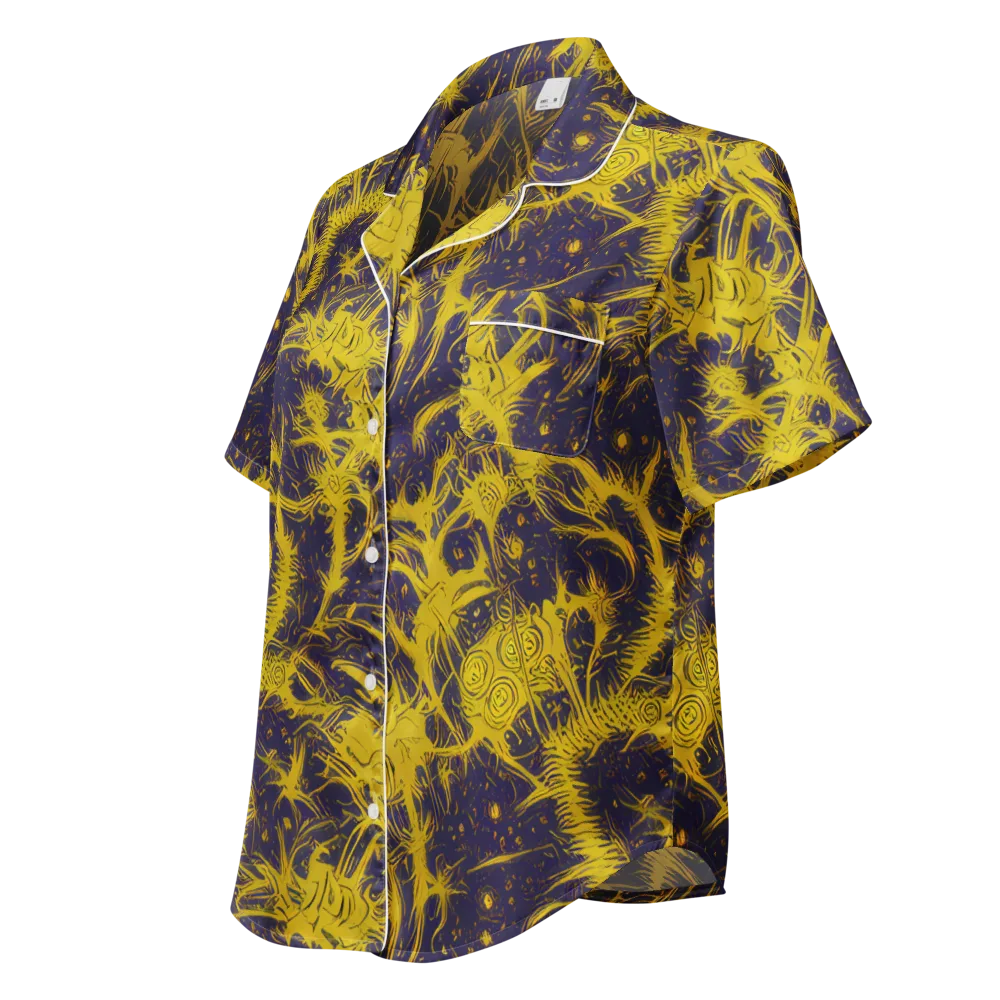 Golden Thornspell on Women's Short Sleeve Pajama Top — Left Front
