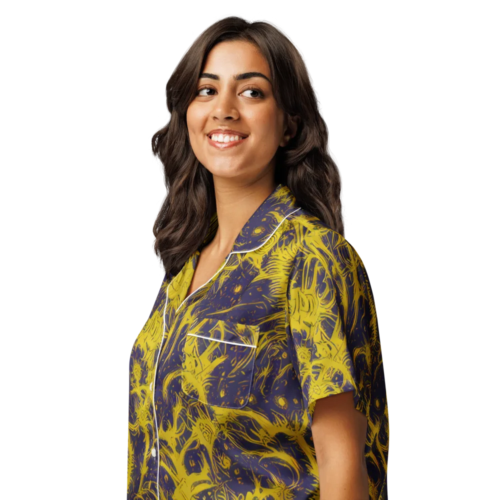 Golden Thornspell on Women's Short Sleeve Pajama Top — Left Front