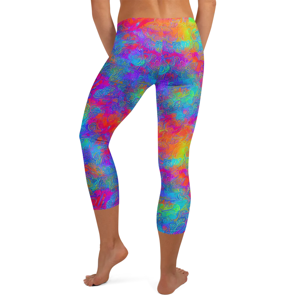 Acid Azure on Capri Leggings — Back