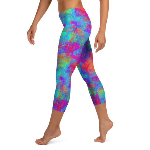 Acid Azure on a Capri Leggings