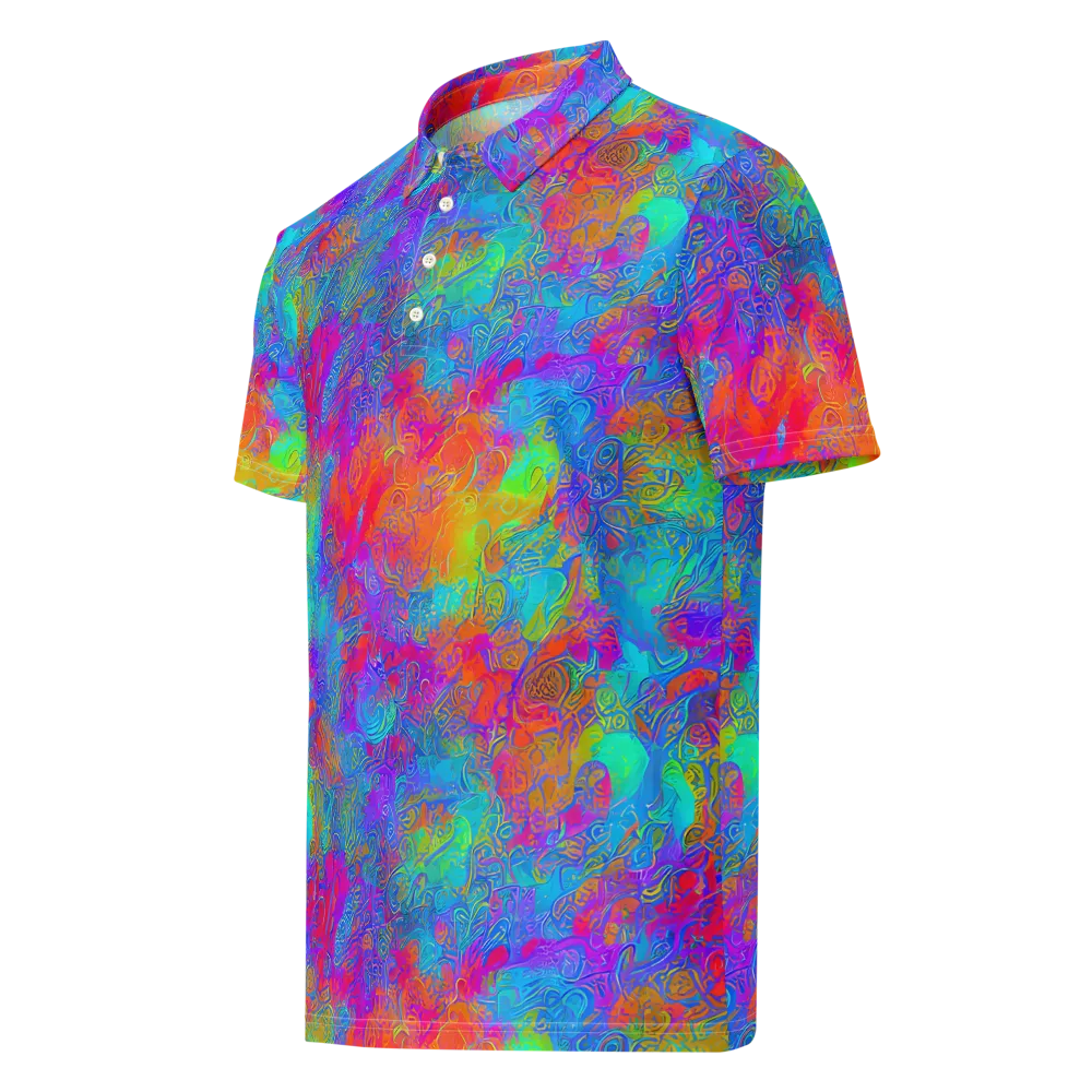 Acid Azure on Men's Slim Fit Polo Shirt — Left Front