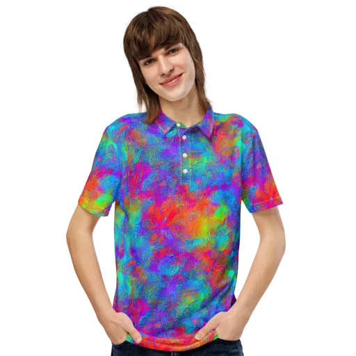 Acid Azure on a Men's Slim Fit Polo Shirt