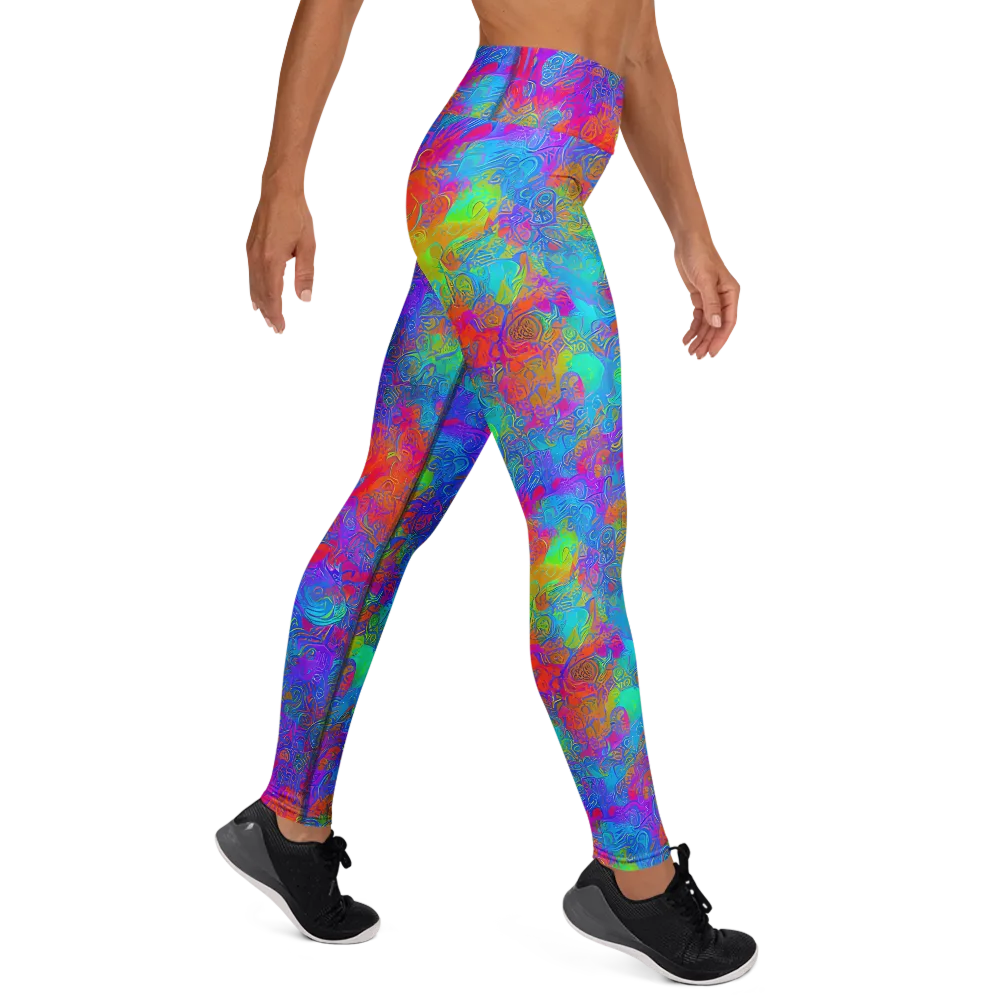 Acid Azure on Yoga Leggings — Right