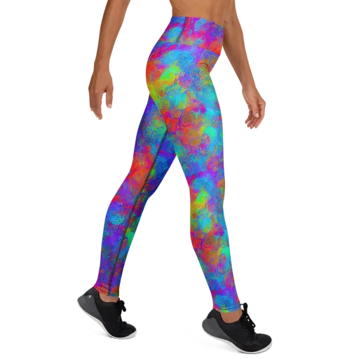 Acid Azure on a Yoga Leggings