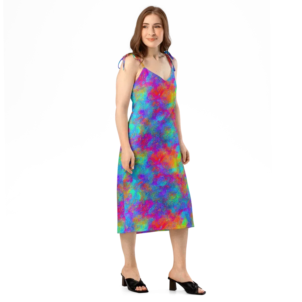Acid Azure on Slip Dress — Right Front