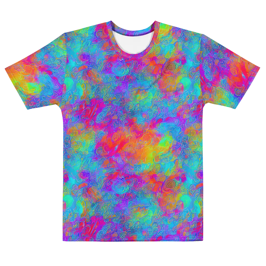 Acid Azure on Men's Cotton Crew Neck T-Shirt — Front