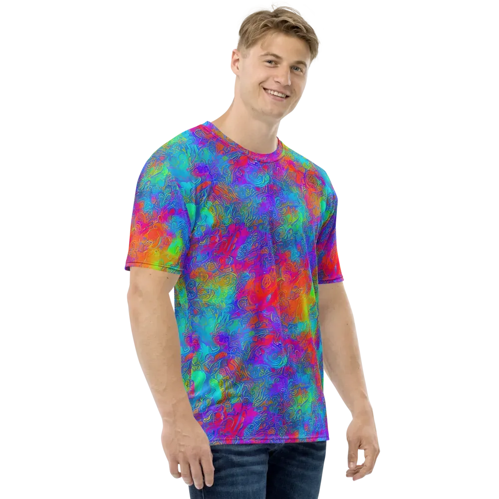 Acid Azure on Men's Crew Neck T-Shirt — Right