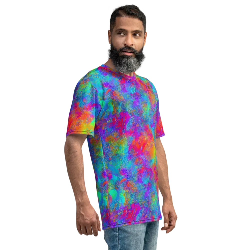 Acid Azure on Men's Crew Neck T-Shirt — Right