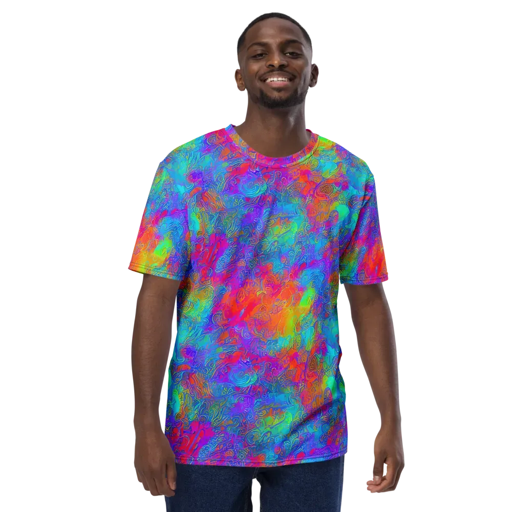 Acid Azure on Men's Crew Neck T-Shirt — Front