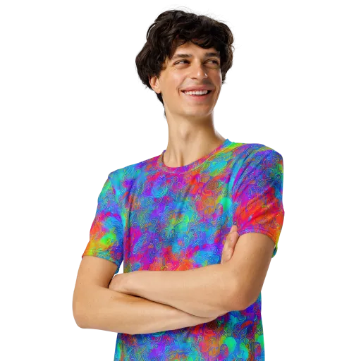 Acid Azure on a Men's Crew Neck T-Shirt