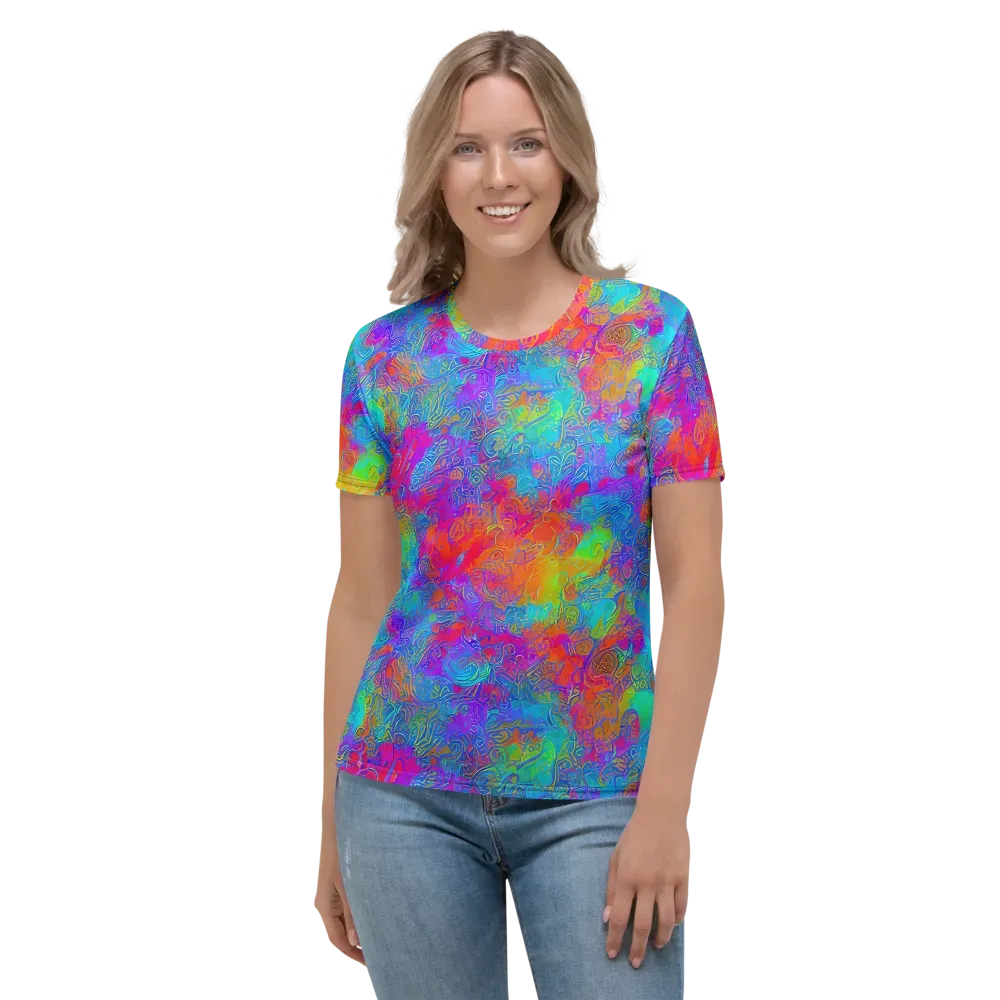 Acid Azure on Women's Crew Neck T-Shirt — Front