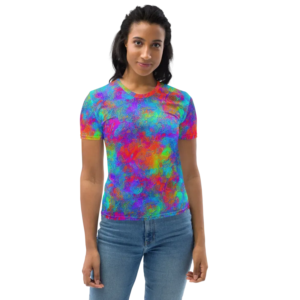 Acid Azure on Women's Crew Neck T-Shirt — Front