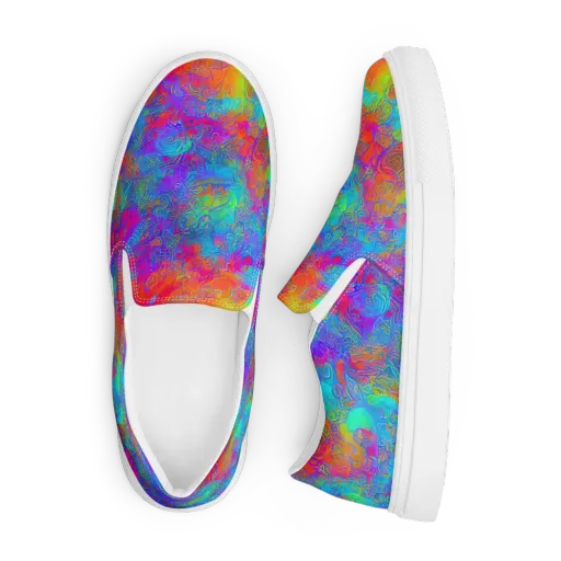 Acid Azure on a Men's Slip-On Canvas Shoes