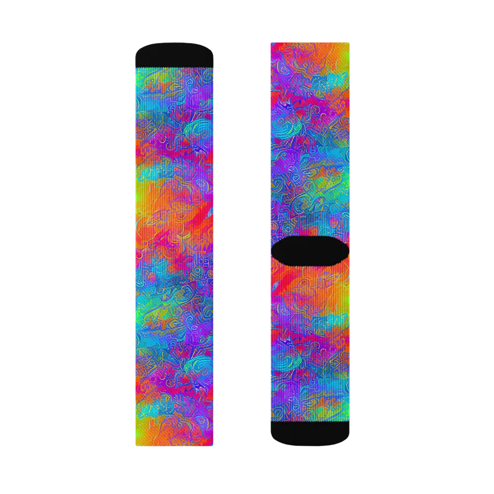 Acid Azure on Socks — Left Sock