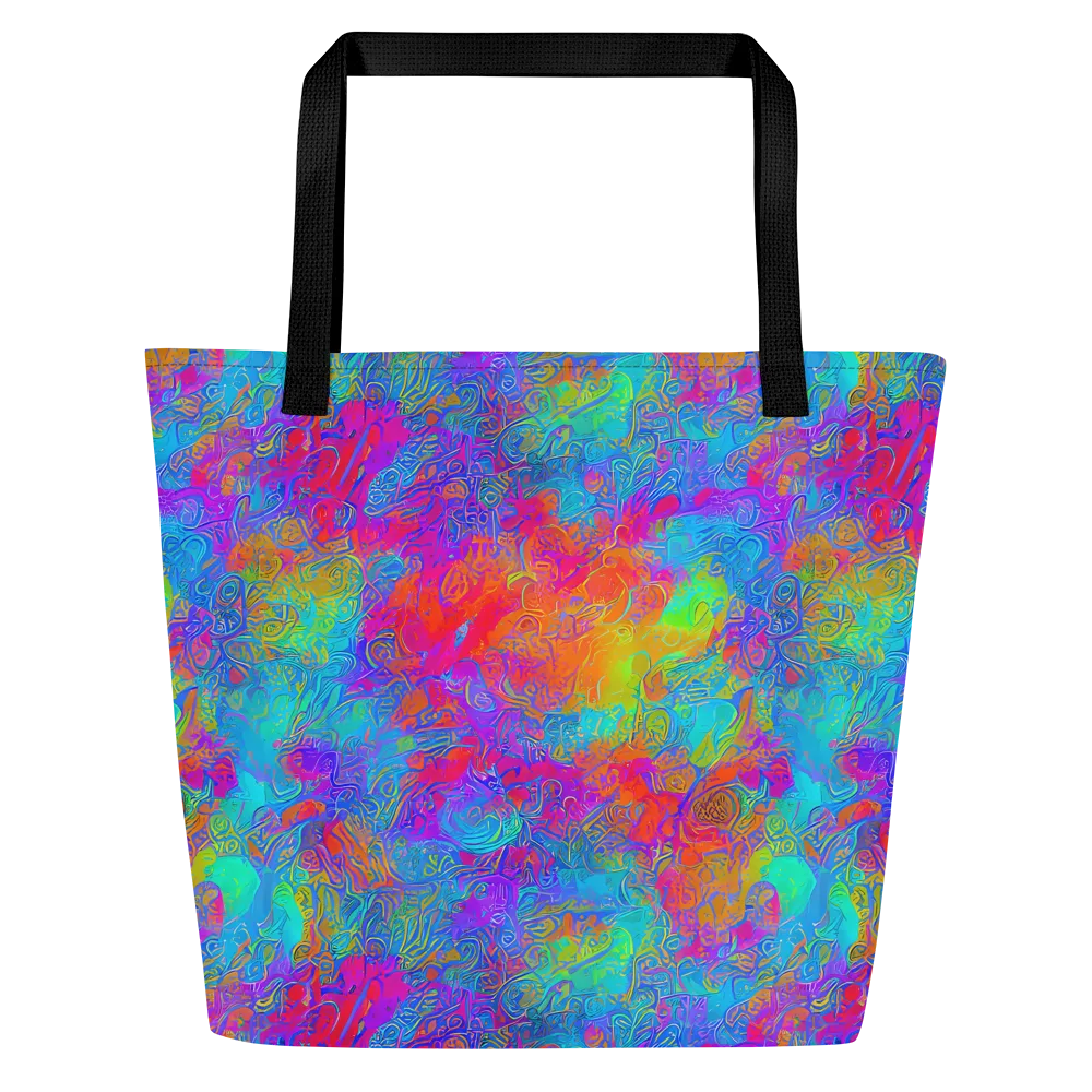 Acid Azure on Large Tote Bag W/ Pocket — Front