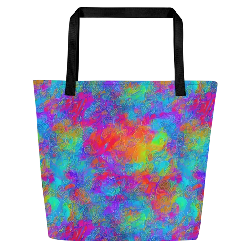 Acid Azure on a Large Tote Bag W/ Pocket