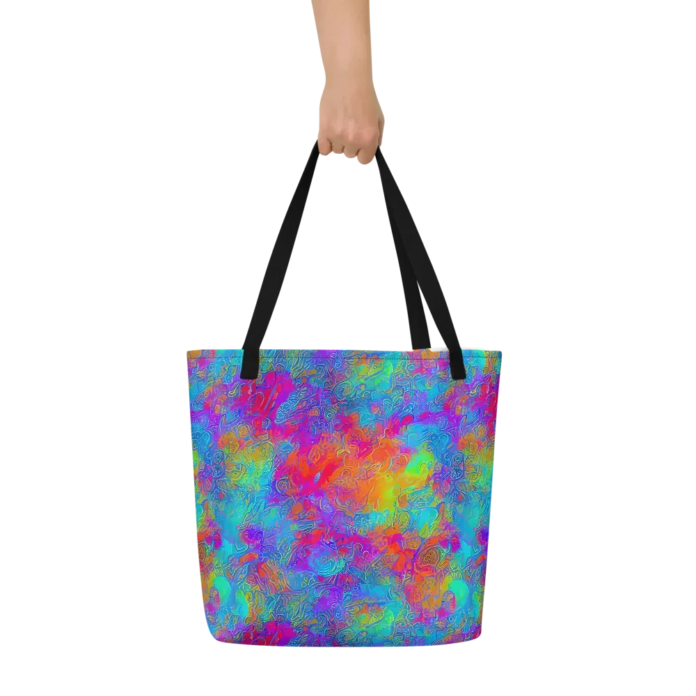 Acid Azure on Large Tote Bag W/ Pocket — Front