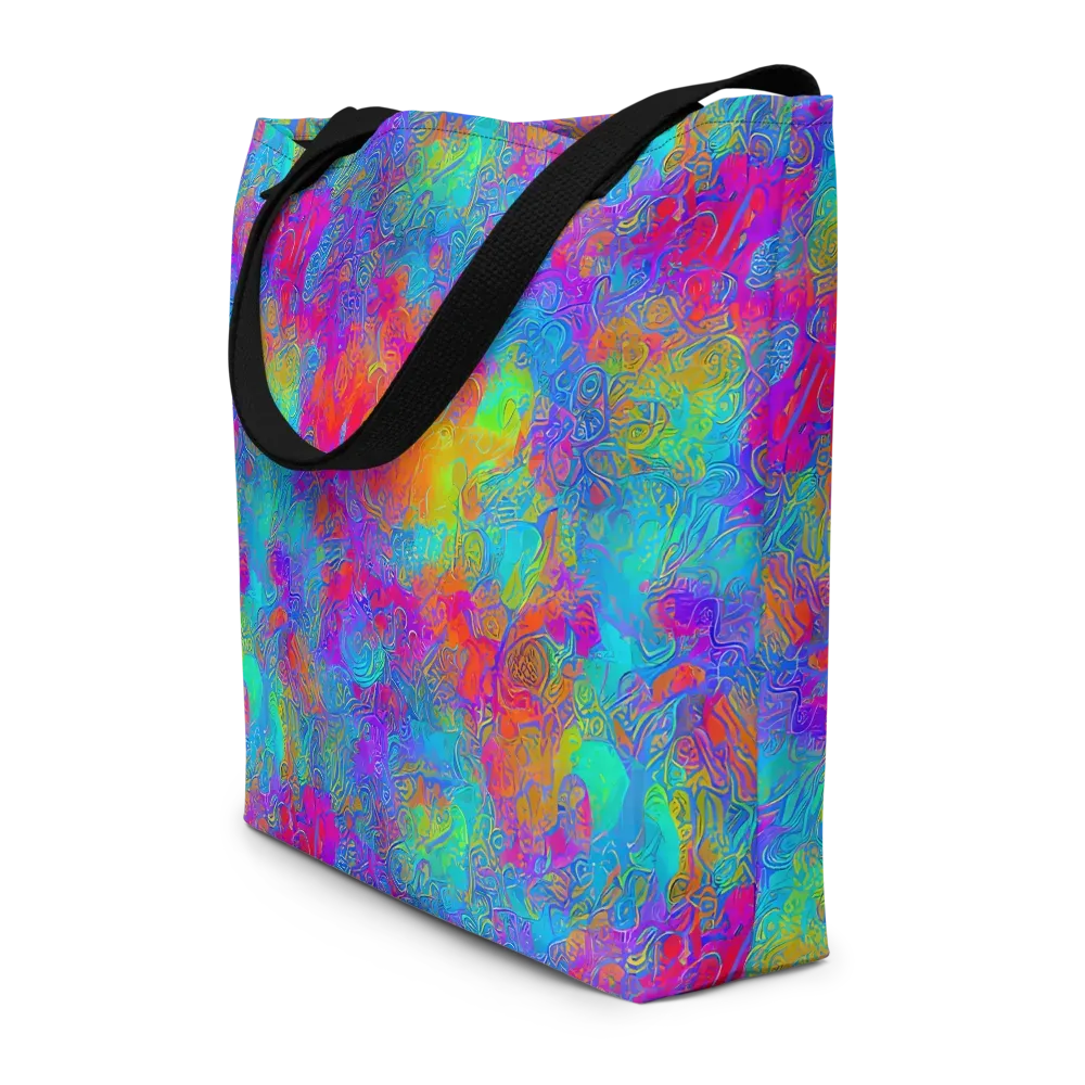 Acid Azure on Large Tote Bag W/ Pocket — Front