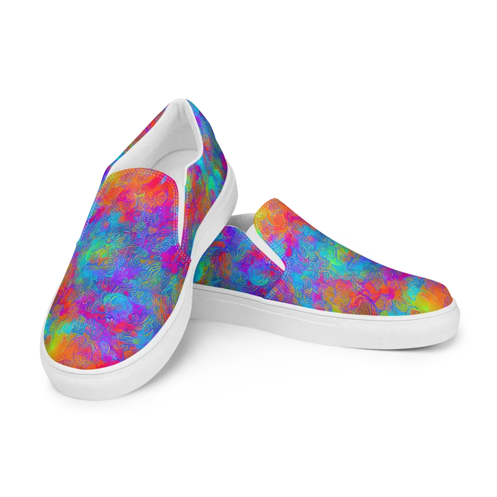 Acid Azure on Women's Slip-On Canvas Shoes — Left Front