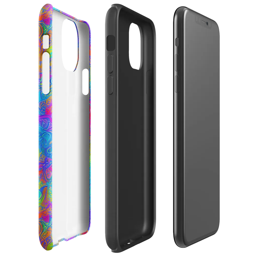 Acid Azure on Tough Case for iPhone® — Right
