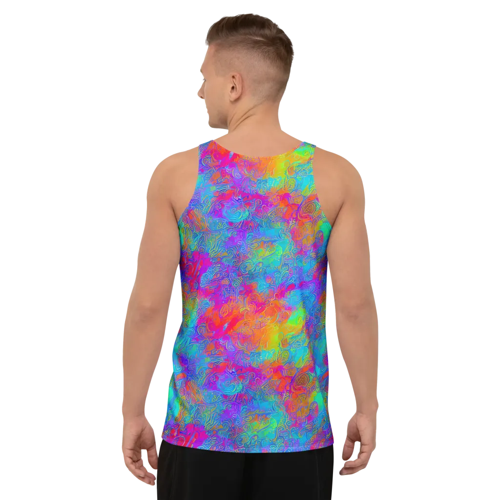 Acid Azure on Men's Tank Top — Back