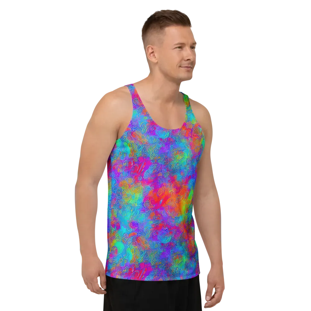Acid Azure on Men's Tank Top — Right Front