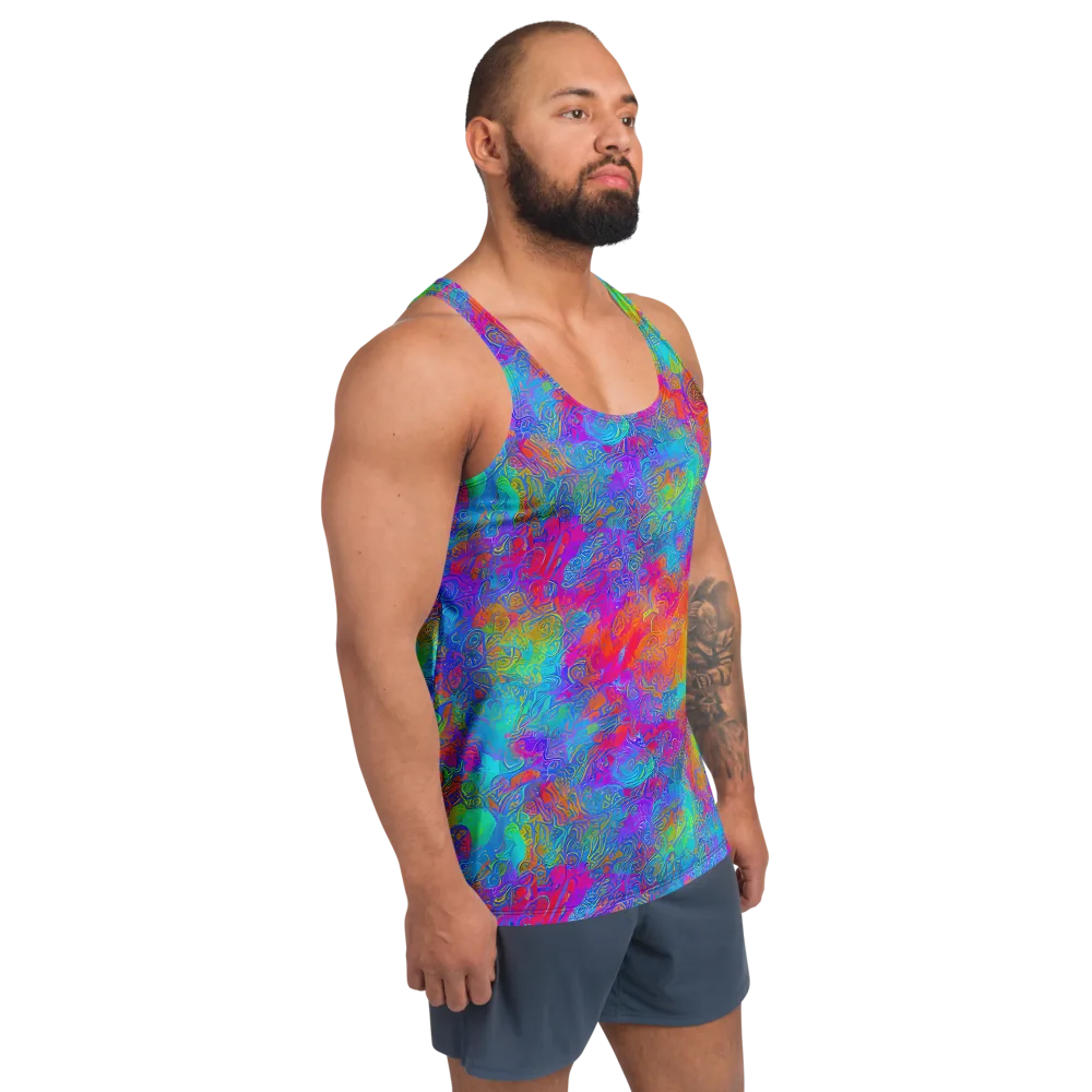 Acid Azure on Men's Tank Top — Right Front