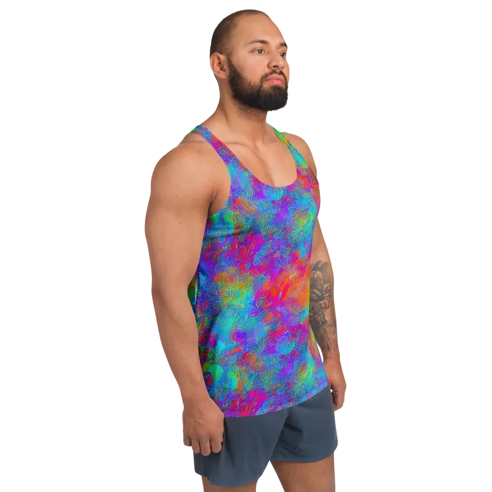 Acid Azure on Men's Tank Top — Right Front