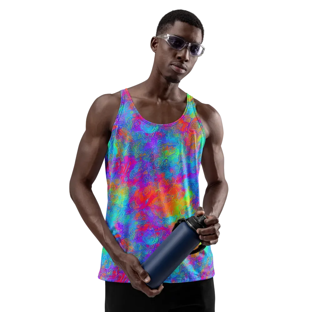 Acid Azure on Men's Tank Top — Front