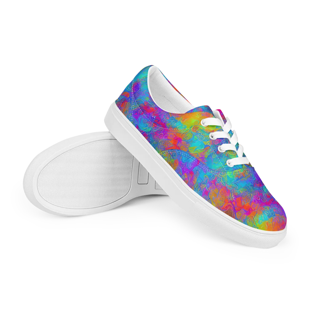 Acid Azure on Men's Lace-Up Canvas Shoes — Right Front