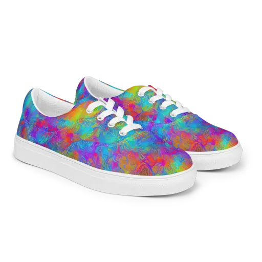 Acid Azure on a Men's Lace-Up Canvas Shoes