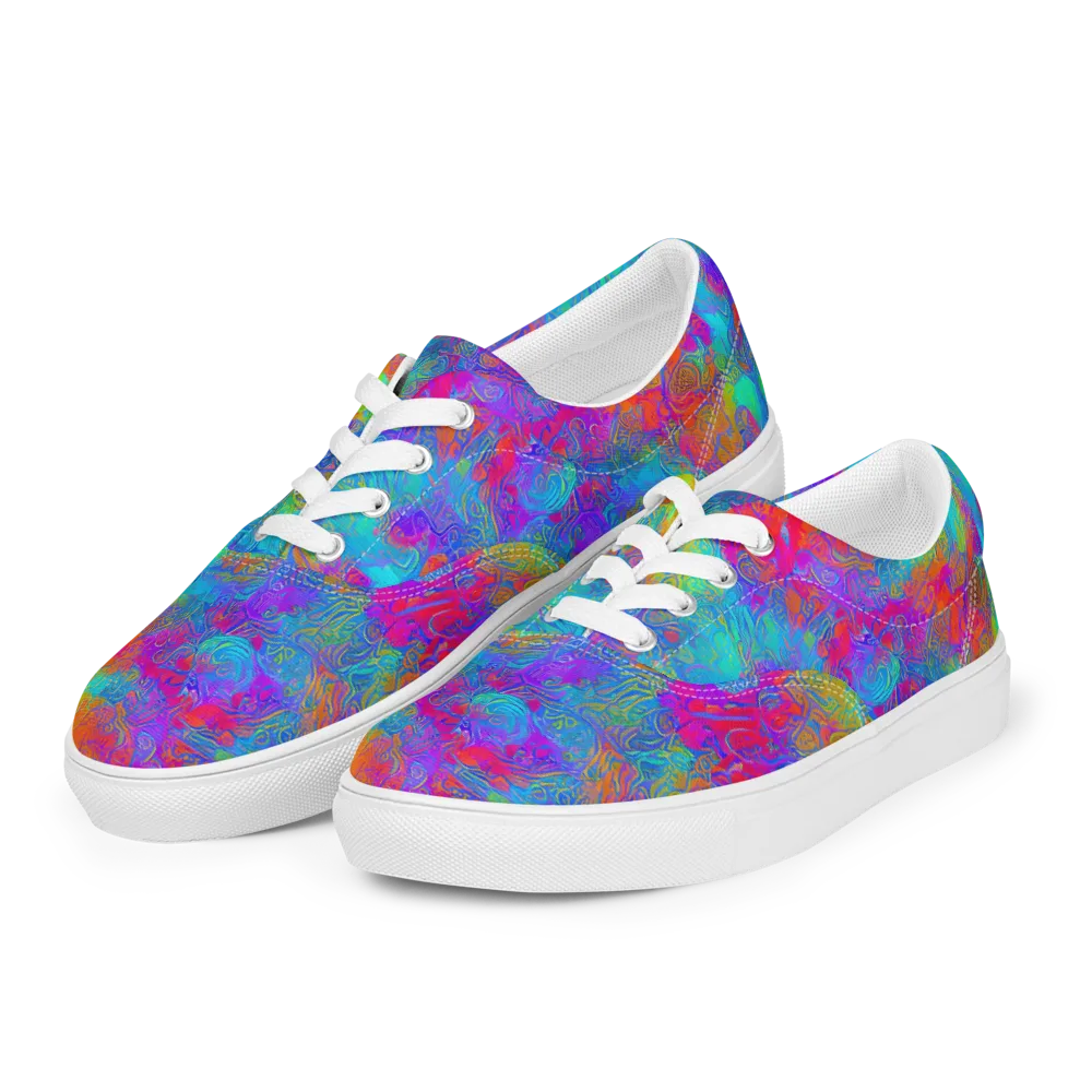 Acid Azure on Men's Lace-Up Canvas Shoes — Left Front